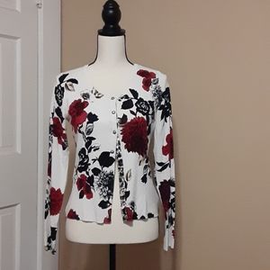 White House Black Market floral cardigan